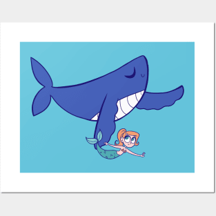 Whale & Mermaid Posters and Art